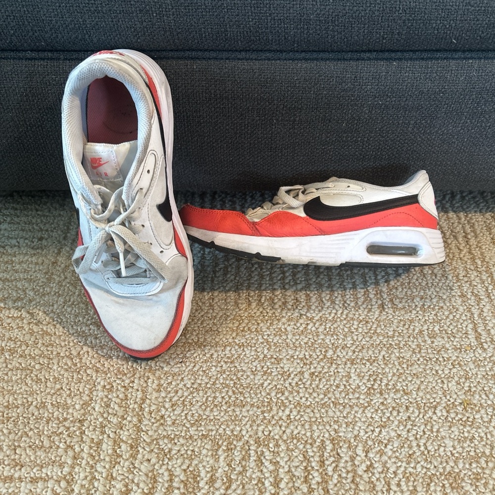 Nike Red and White Athletic Shoes with Air Cushioning